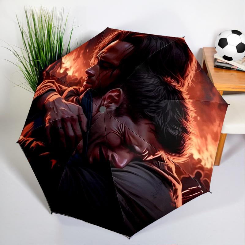 Natural Brother Umbrella Folding Umbrella, Automatic Umbrella 8-Frame for Travel, Camping Use Gift for Halloween Christmas