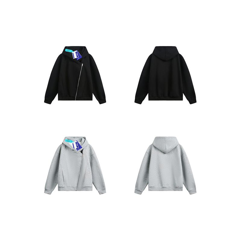 Wassup Official Store High-Weight Cardigan Air Layer Hooded Sweatshirt Jacket for Men and Women Spring and Autumn Hoodie Top