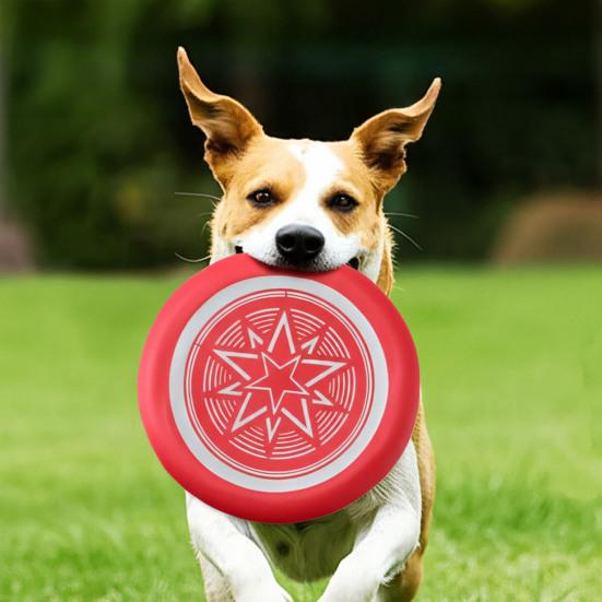 Pet Toy Interactive Dog Flying Disc Toy Glow In The Dark EVA Material Bite Resistant Toss Catch Training
