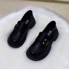Britischer Stil kleine Lederschuhe Französische Retro-Plateauschuhe niedriger Absatz schwarze Slipper 2025 Frühling und Herbst Einzelschuhe Uniformschuhe Damen