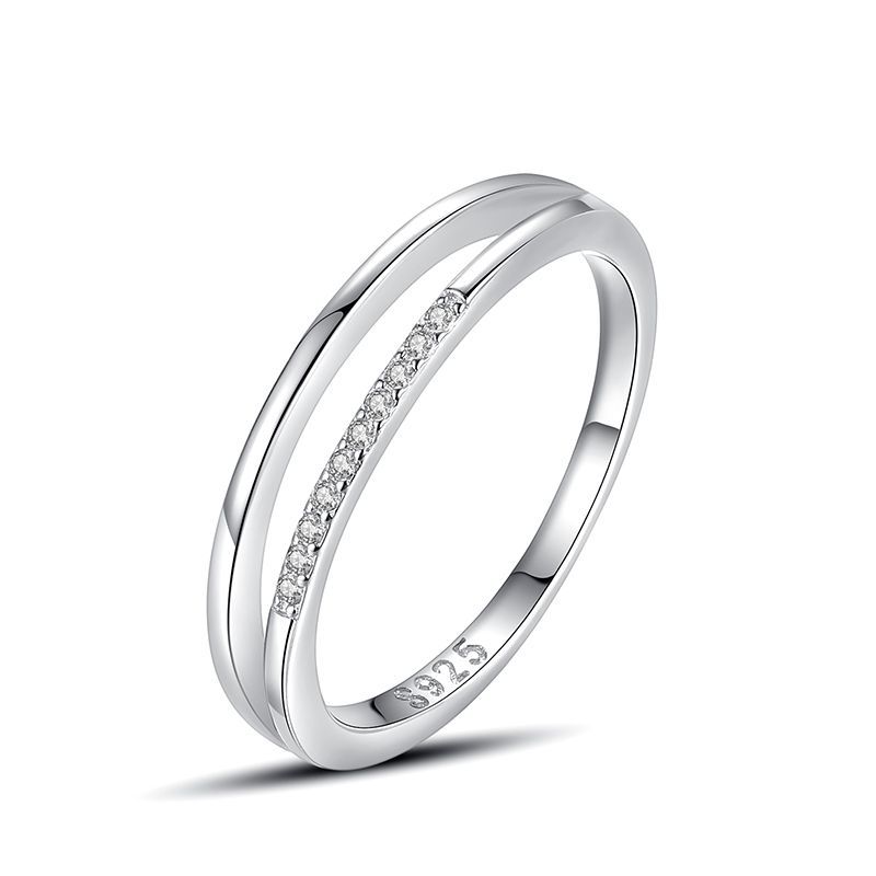 Tancise Classic 925 Sterling Silver Zirkónový prsteň Dámske šperky Svadobný darček na párty