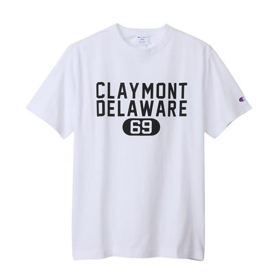 Champion Short Sleeve Crew Neck Cotton USA Collegiate Graphic Size Men's T-Shirt, 100% Print, Stonewashed, Basic, White/Black, L, C3-X344