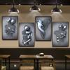 Couples 3D Abstract Metal Figure Sculpture Canvas Painting Hugging Couples Silver Effect Posters and Prints Wall Art Home Decor