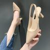 2024 Spring/Summer Stiletto Heeled Sandals: Women's Open-Back, Pointed Toe, Shallow Mouth Shoes