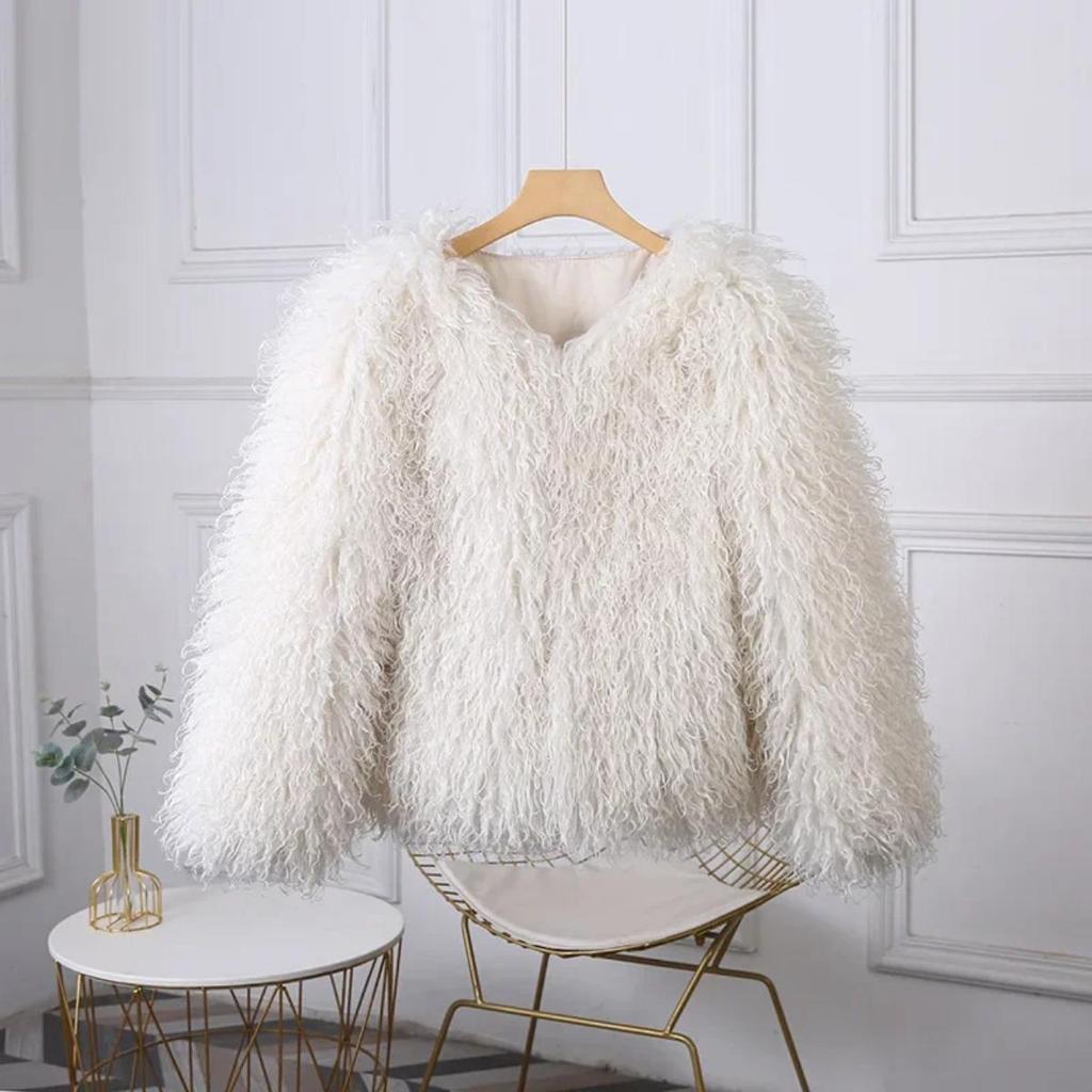 VAYLA Fashion Luxury Cropped Faux Fur Coat Women's Winter Ins Hot Fluffy Short Faux Fur Jacket Street Style Warm Outwear