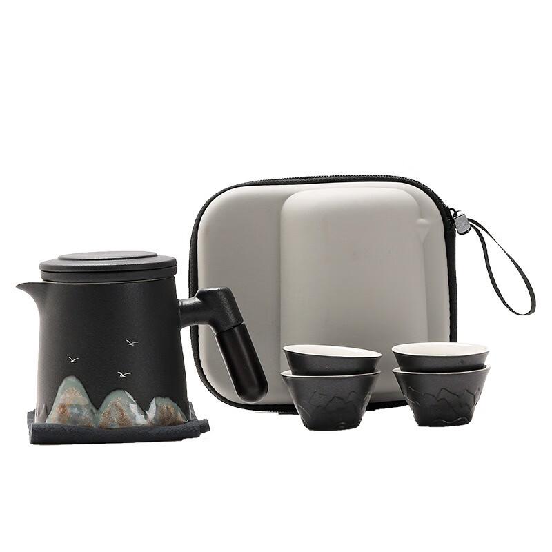 Portable Hand-painted Ceramic Travel Tea Set