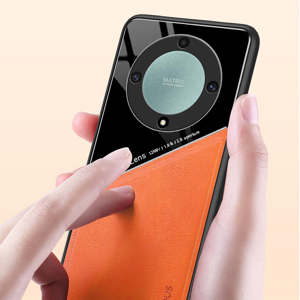 TPU+PC+PU Leather Phone Cover for Honor X9a 5G Slim Phone Case Support Magnetic Car Mount