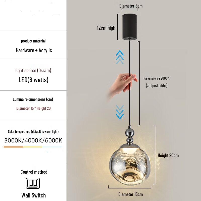 Скандинавский регулируемый лавовый подвесной светильник