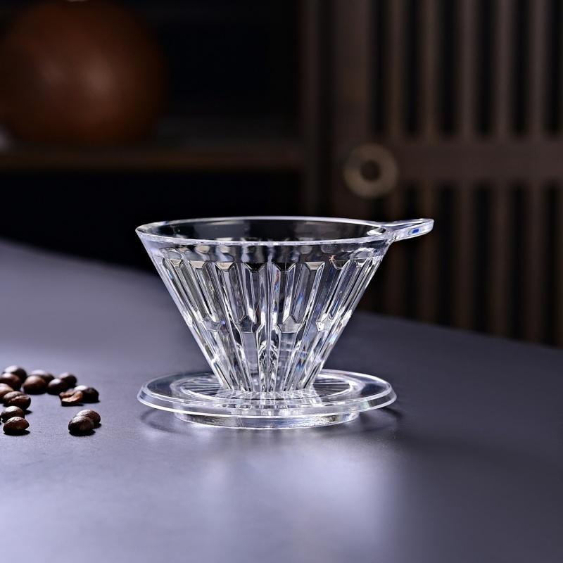 JUSTINLAU Coffee Dripper High Borosilicate Glass Hand-poured Coffee Filter Cup Coffee Pot Filter Cup with Base Barista Tools прозрачный