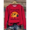 Womens Casual Long Sleeve Crewneck Halloween Print Pullover Sweatshirt