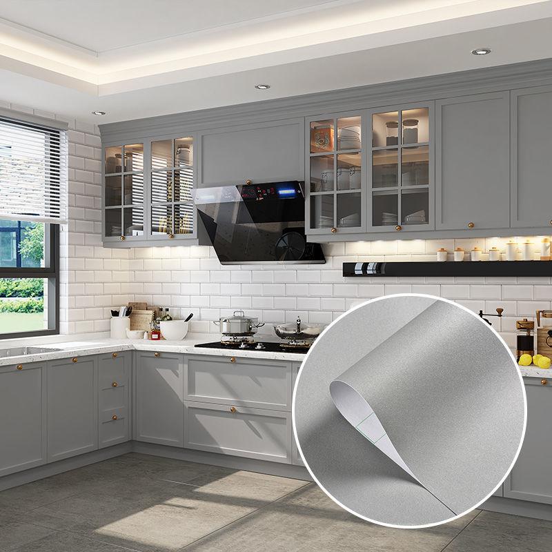 Shiny Black DIY Self Adhesive Kitchen Cabinets Wallpaper Waterproof Wall Stickers Vinyl Contact Paper Renovation Home Decor Film