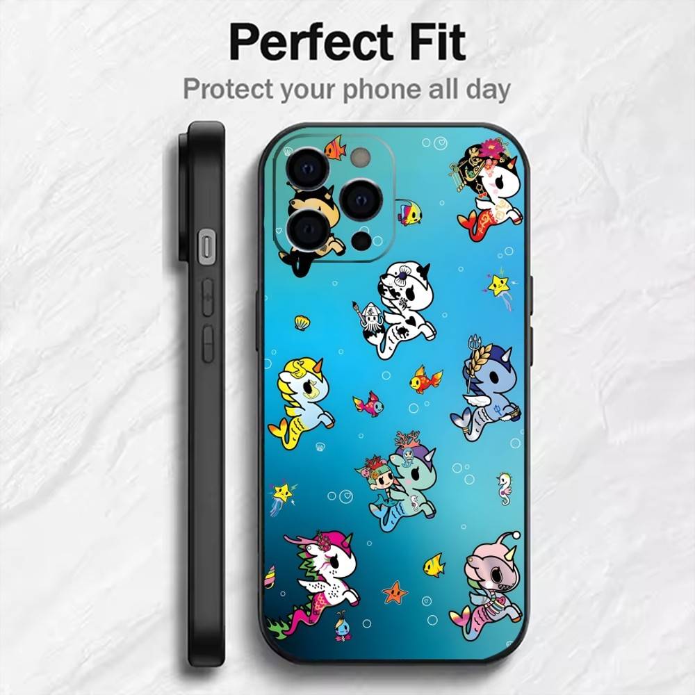 Japanese Pop T-Tokidoki-i Culture Phone Case For iPhone17,16,15,14,13,12 Plus,Max Soft Silicone Black Cover
