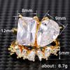 Xiaomi Huitan Waterdrop Rectangle Cubic Zircon Set Rings for Women Gold Color 2023 New Wedding Party Accessories Fashion Female Jewelry