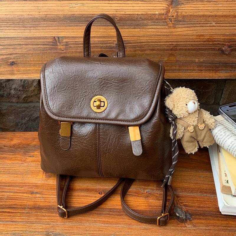 British Retro Backpack Women's Bag 2025 New Korean Niche Travel Backpack Retro Large-capacity Schoolbag