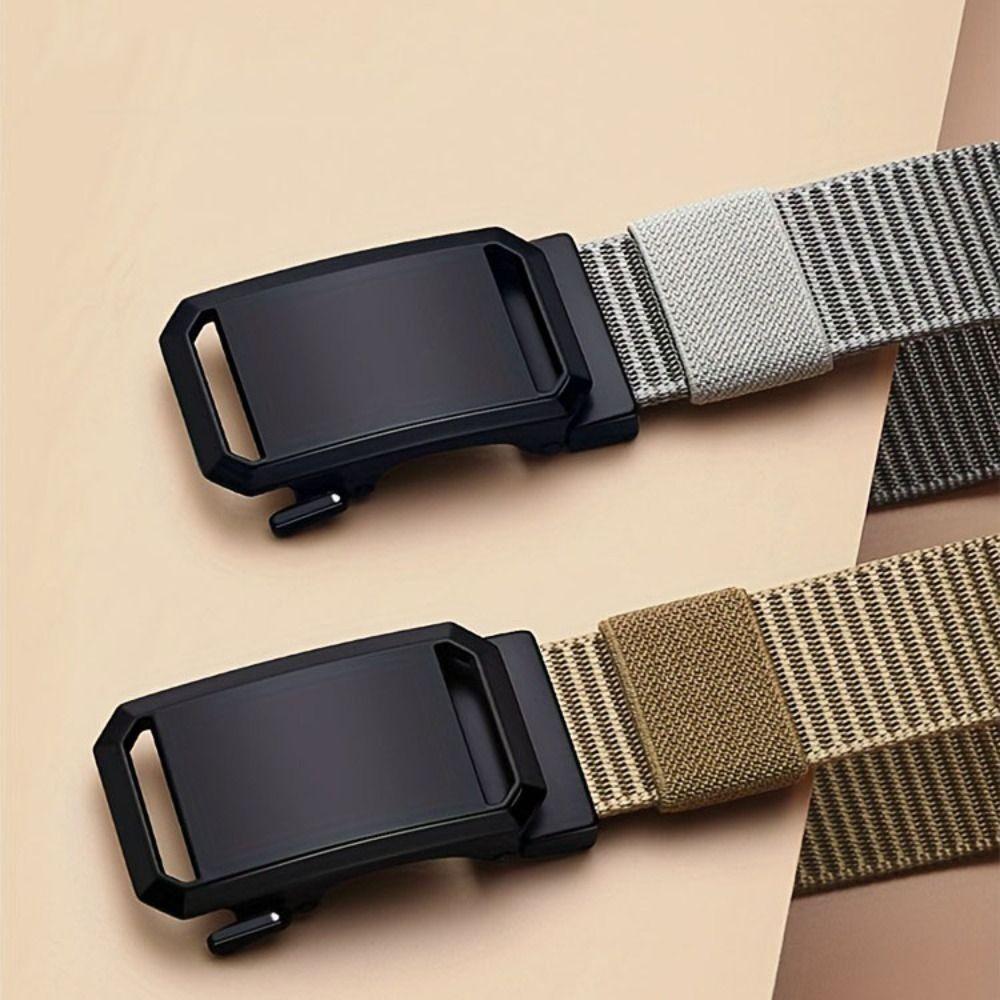 Metal Buckle Men Belt Canvas Canvas Waist Belt Retro Nylon Belt Female
