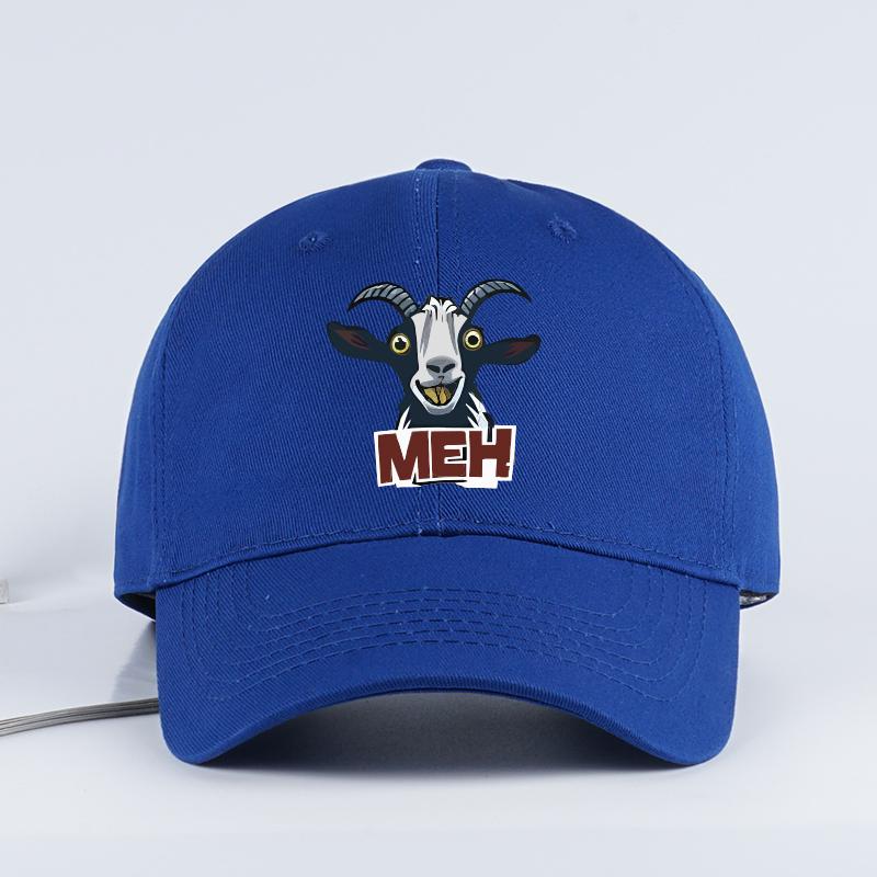 

Goat Head “Meh” Print Soft-Top Baseball Cap Soft, Comfortable, Breathable, Adjustable Playful, Quirky, Trendy, Fashionable Unise