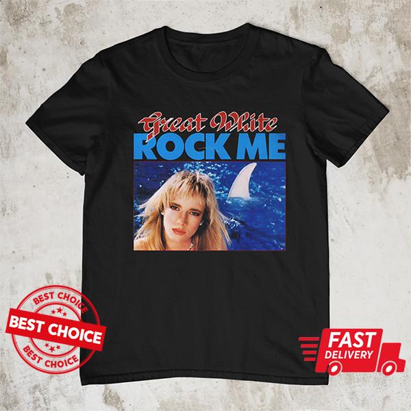 Great White Band Rock me Men Black T-Shirt S-3XL Q3651 Unisex T-Shirt XXL