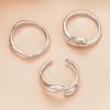 Fashionable Irregular Patterned Rings 3 Pieces Mix and Portable Set Accessory for Trendy Women Styles Daily Use