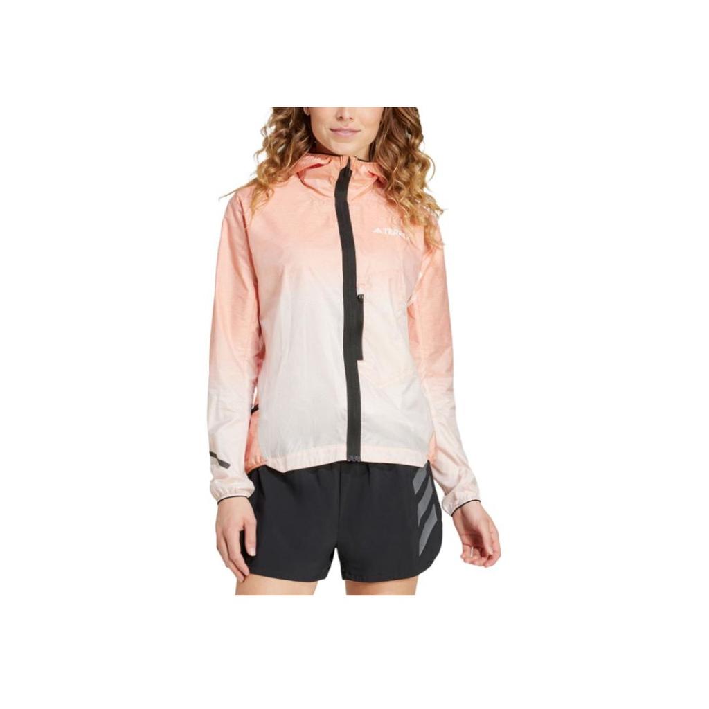 Adidas Terrex Xperior Light Windweave Jacket Gradient Outdoor Trail Running Hooded Jacket Women Jackets Pink IT3435