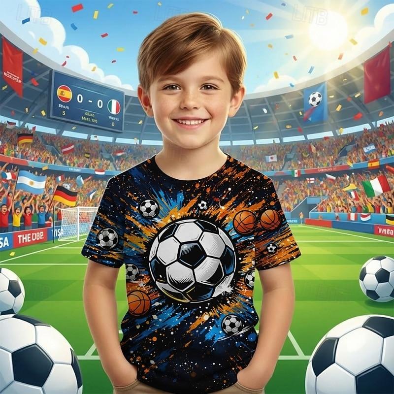 

3D Print Summer Spring Sports Fashion Streetwear Kids Crew Neck Casual Daily Outdoor Regular Top 110