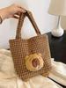 Adorable Plaid Bento Handbag: Japanese Korean Style for Commuting & Outings