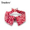 Truelove Cat Collar Cute Floral Pet Collar Cotton with Bow Pet Gift Adjustable Soft and Comfy Bowtie Small Medium Dog TLC5411