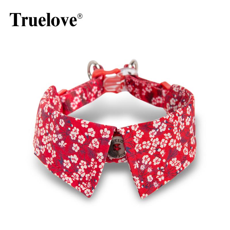 Truelove Cat Collar Cute Floral Pet Collar Cotton with Bow Pet Gift Adjustable Soft and Comfy Bowtie Small Medium Dog TLC5411