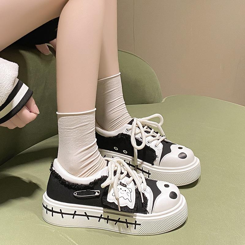 Panka stila Lolita, jauki, saldi, stilīgi platformas JK audekla apavi, skolniece, jauka, maiga meitene, Lolita vieni apavi