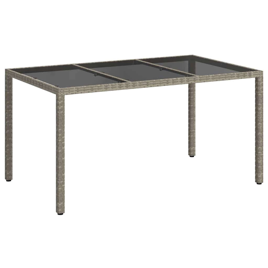 Garden Table Gray 150 x 90 x 75 cm Poly Rattan