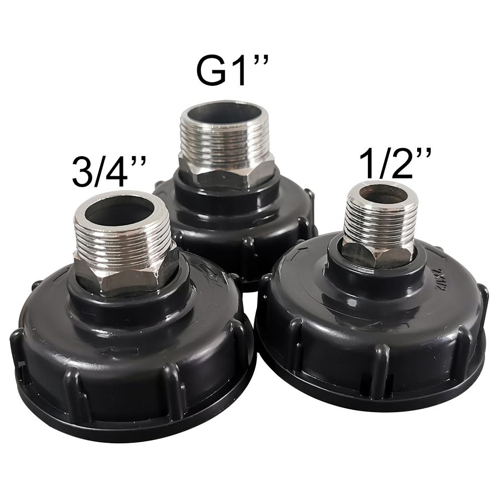 S60x6 Coarse Thread G1'' 1/2" 3/4" Male Female Thread IBC Water Tank Replacement Adapter Stainless Steel Spout Drain Fittings