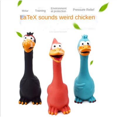 Schreiendes Huhn aus Naturlatex, Quetschgeräusch, Anti-Squeeze, bissfester Hundequietscher, Kauspielzeug
