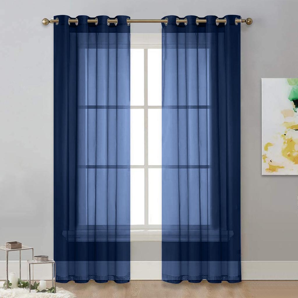 Meikeduo Solid Color Punched Trilon Window Screen Semi-Blackout Curtain Living Room Balcony Decoration