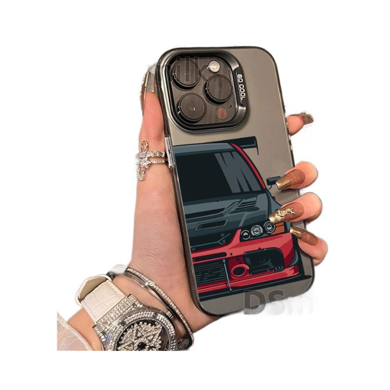 Weiche iPhone-Hülle mit Cartoon-Auto für 11/12/13/14/15/16 Pro und 11/12/13/14/15/16 Plus mit Laserdesign