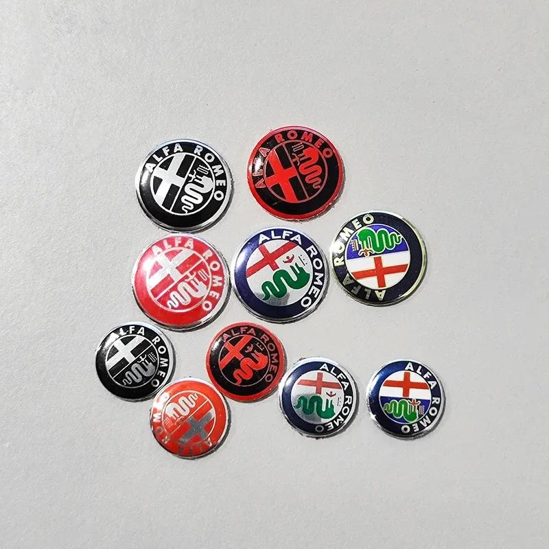 Car Stickers For Alfa Romeo 11mm 14mm Car Logo Remote Key Emblem Sticker Decoration Accessories For Alfa Romeo Giulia Stelvio Mi