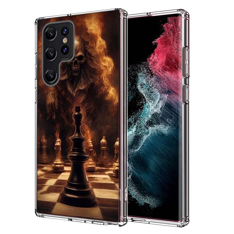 

Grim Reaper s Chess Match Capa Phone Case For Samsung S26 Ultra S25 Edge Galaxy S23 S21 S20 S24 FE S22 S10 Plus Cover Clear TPU Samsung S23 Ultra