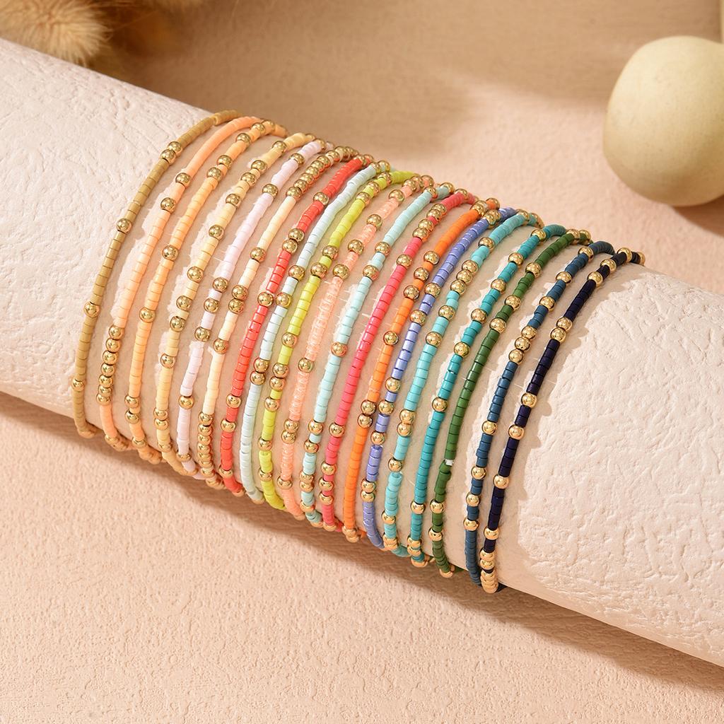 Glasperlen Armbänder Kette Armreif Gestapelte Perlenarmbänder Bohemian Armbänder Mädchen Frauen