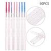 50Pcs Eyelash Extension Rainbow  Eyebrow Brush Mascara Wand Applicator Spoolers Eye Lashes Cosmetic Brushes Set Makeup Tool