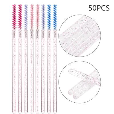 50 Stück Wimpernverlängerung Regenbogen Augenbrauenbürste Mascara-Stab Applikator Spoolies Wimpern Kosmetikpinsel Set Make-up Werkzeug