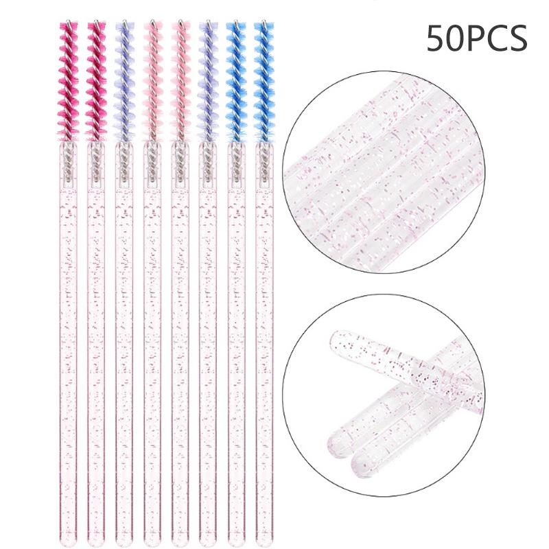 50 Stück Wimpernverlängerung Regenbogen Augenbrauenbürste Mascara-Stab Applikator Spoolies Wimpern Kosmetikpinsel Set Make-up Werkzeug