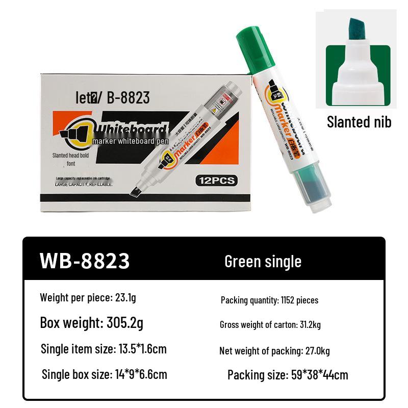 Erasable Large-Capacity Whiteboard Marker with Thick Round Tip for Office and Teaching.