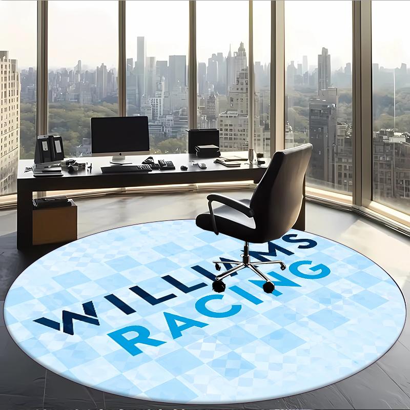 Williams Racing (1) Round Office Rug Decorative Floor Rug for Office Bedroom Living Room and Home Space