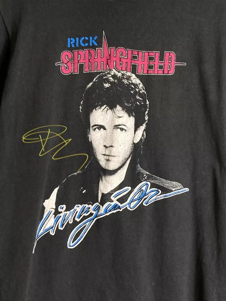 Rick Springfield Living in Oz World Tour Cotton Black S-4XL Shirt.webp Unisex T-Shirt M