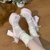 New women's Mary Jane high-heeled sandals fashionable versatile lightweight heightening cool princess style bow decoration