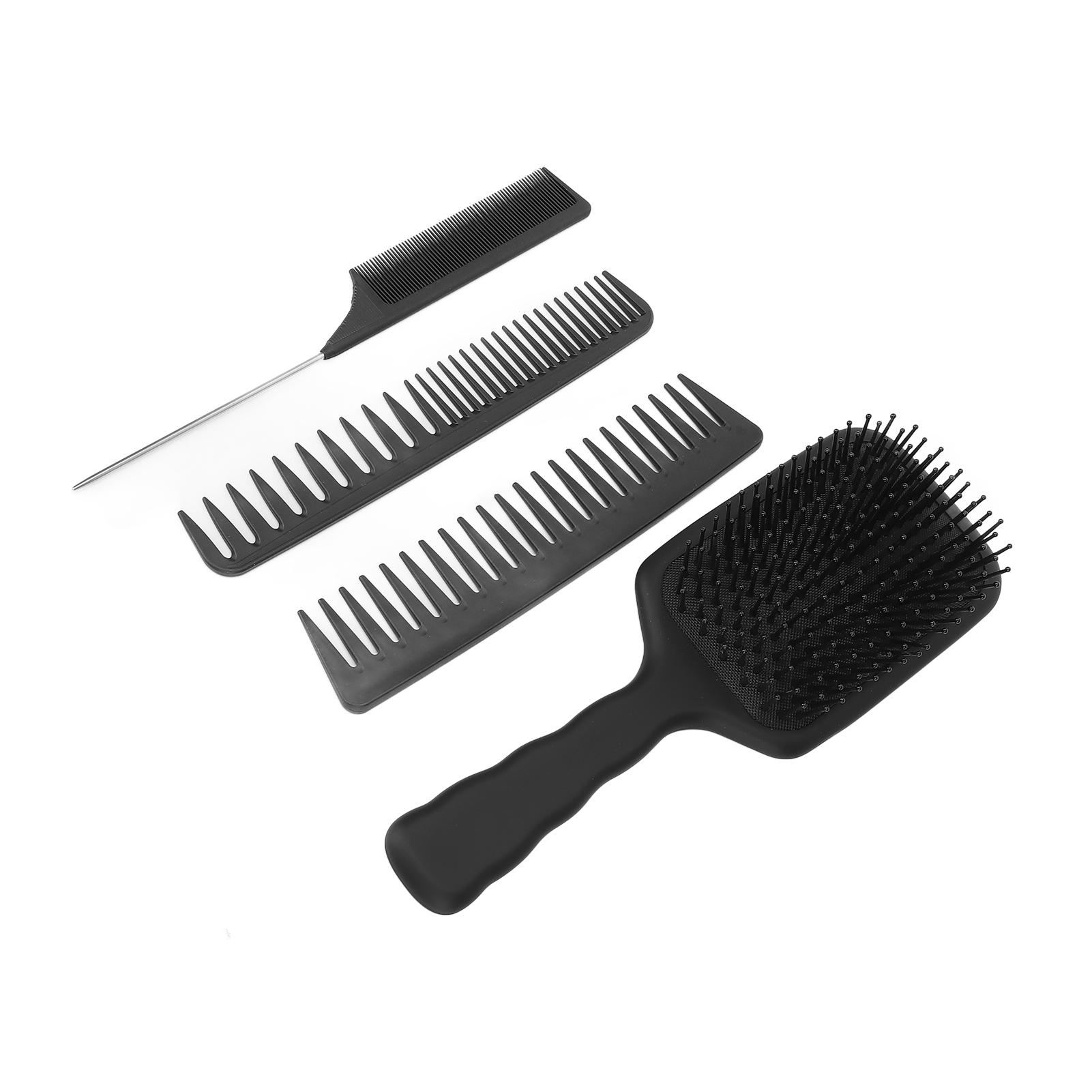 4pcs Multifunctional Tail Comb Paddle Hair Brush Wide Tooth Comb Double Tooth Comb Hair Comb Set