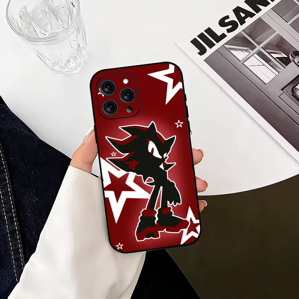 S-Shadow S-Sonic Phone Case For iPhone 17,16,15,14,13,12,11 Plus,Pro Max,XS,Soft Silicone Black Cover