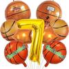 18-inch aluminum foil basketball-shaped balloons for boys' parties, ideal for decorating children's birthday parties