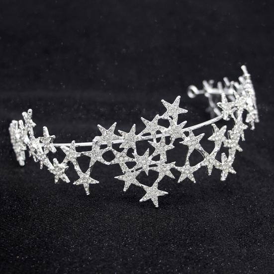 Strass-Stern-Haarreif Haarreif Diadem Krone Braut Hochzeits-Haarschmuck