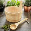 4L Wooden Sauna Barrel with Spoon Portable Sauna Room Steaming Bathroom SPA Accessory Tools Sauna Bucket and Ladle Set