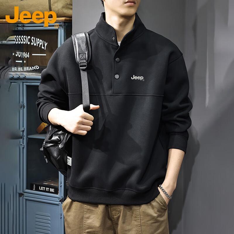 Jeep Men's Heavyweight Embroidered Pullover Sweatshirt