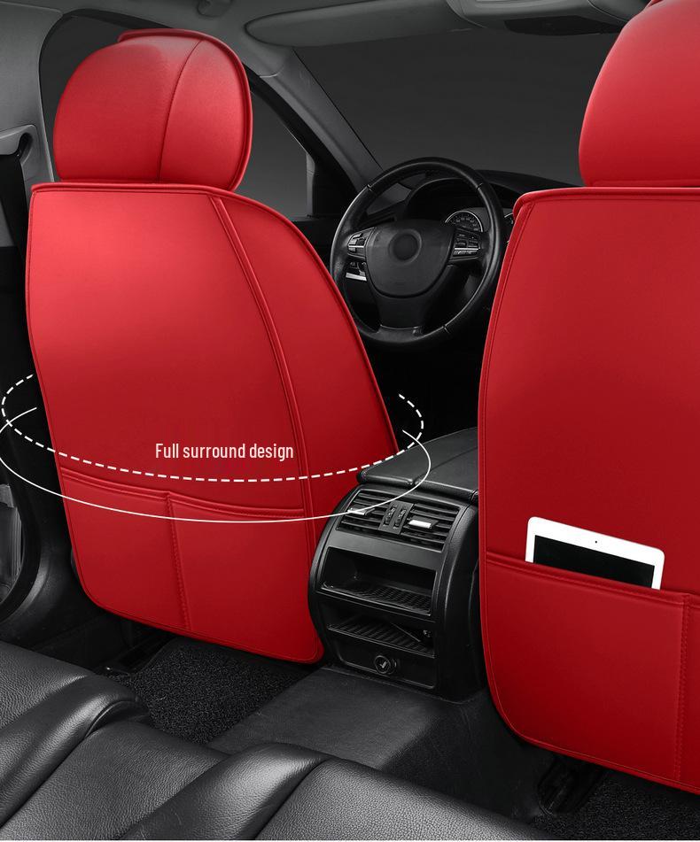 Universal Nappa Leather Car Seat Cushion and Cover - All-Season Full Surround Design